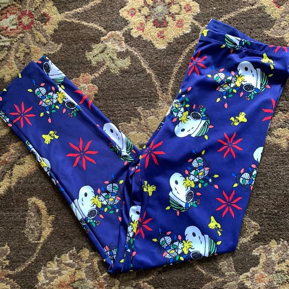 Snoopy Christmas Leggings Size: L